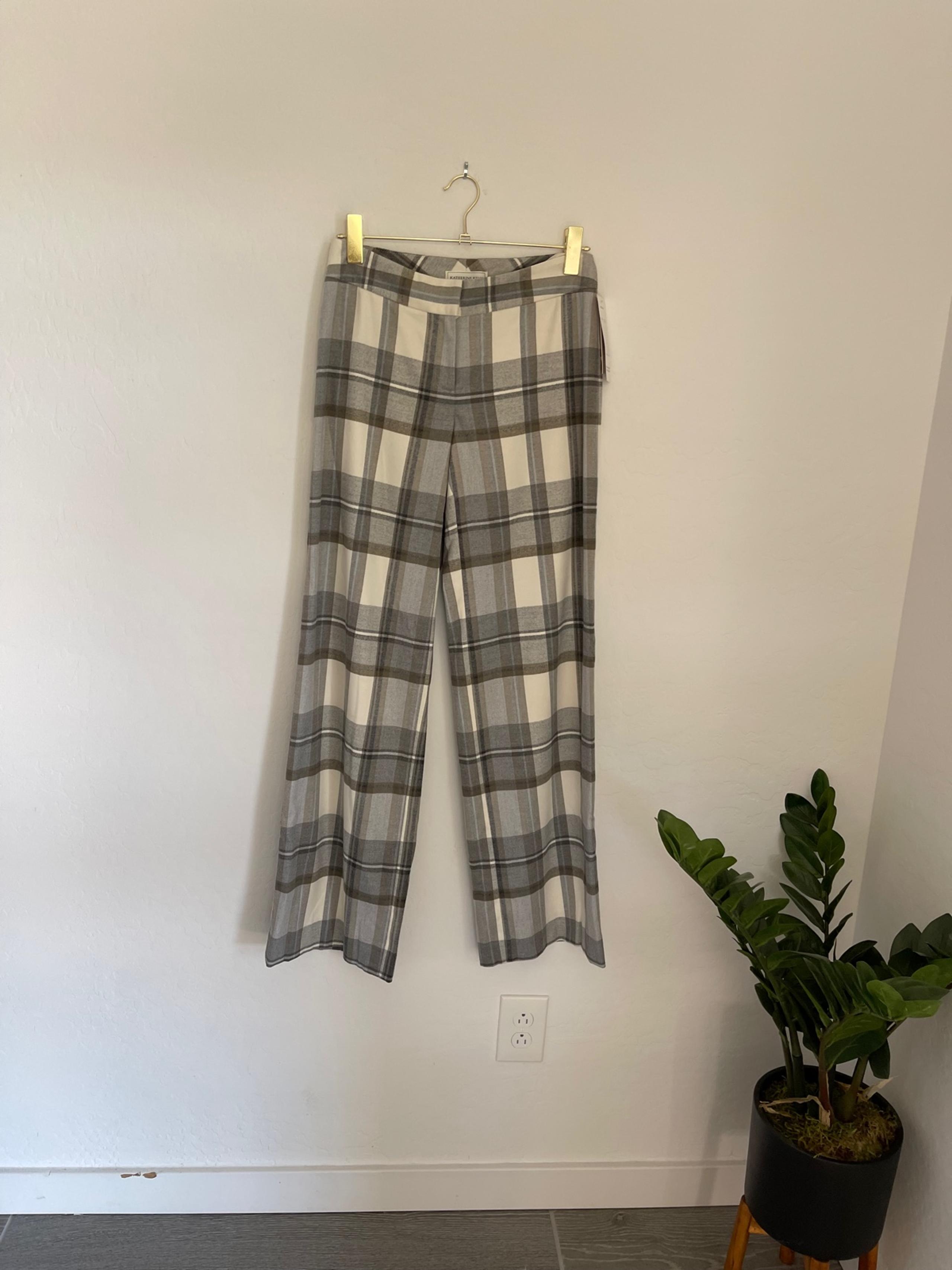 KATHERINE KELLY Willow Plaid Business Work Pants Size 2 NWT