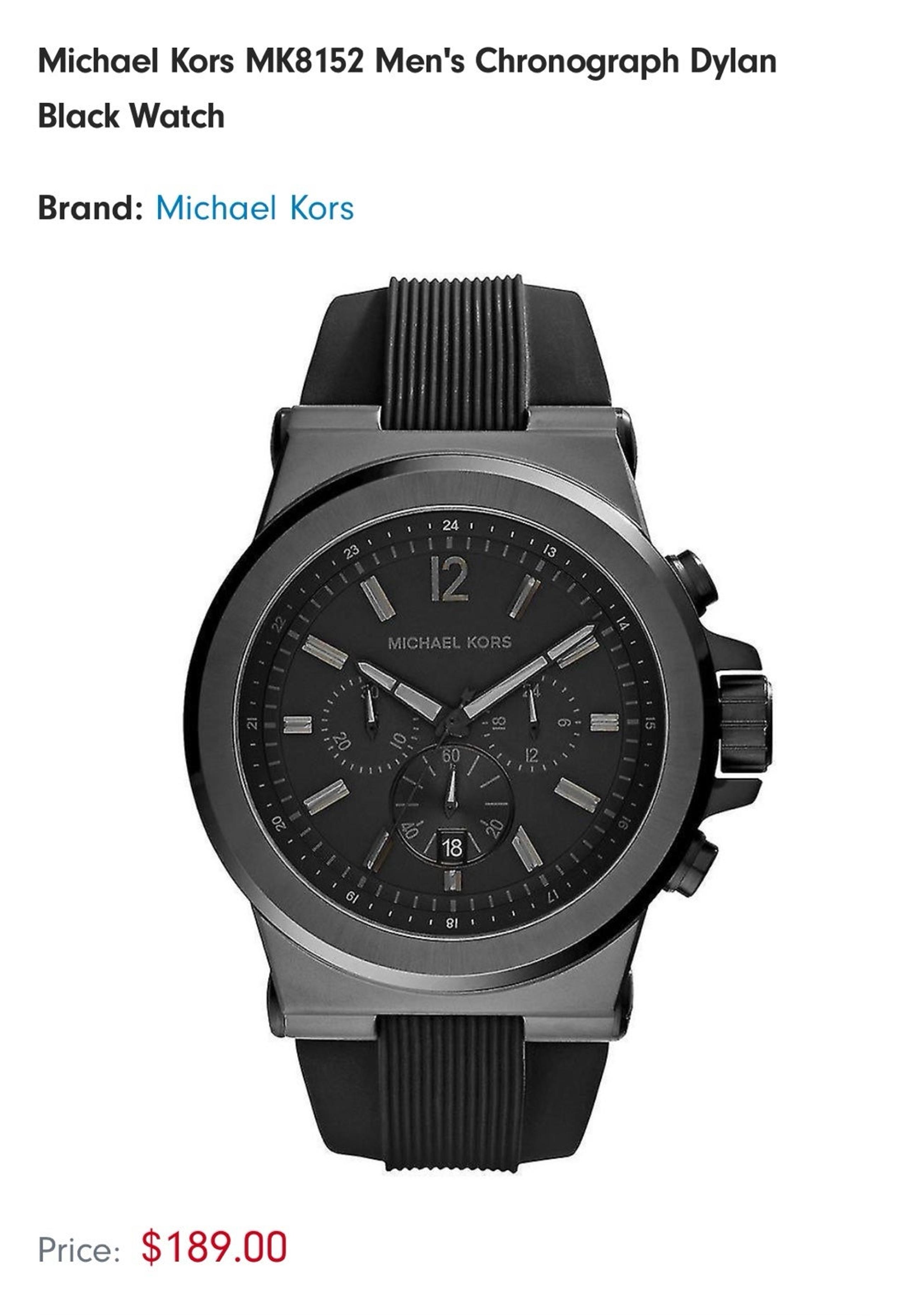 Michael Kors MK8152 Men's Chronograph Dylan Black Watch