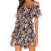 MISA Los Angeles Lilly Dress in Fall Floral Colorful Off Shoulder Ruffle Size L