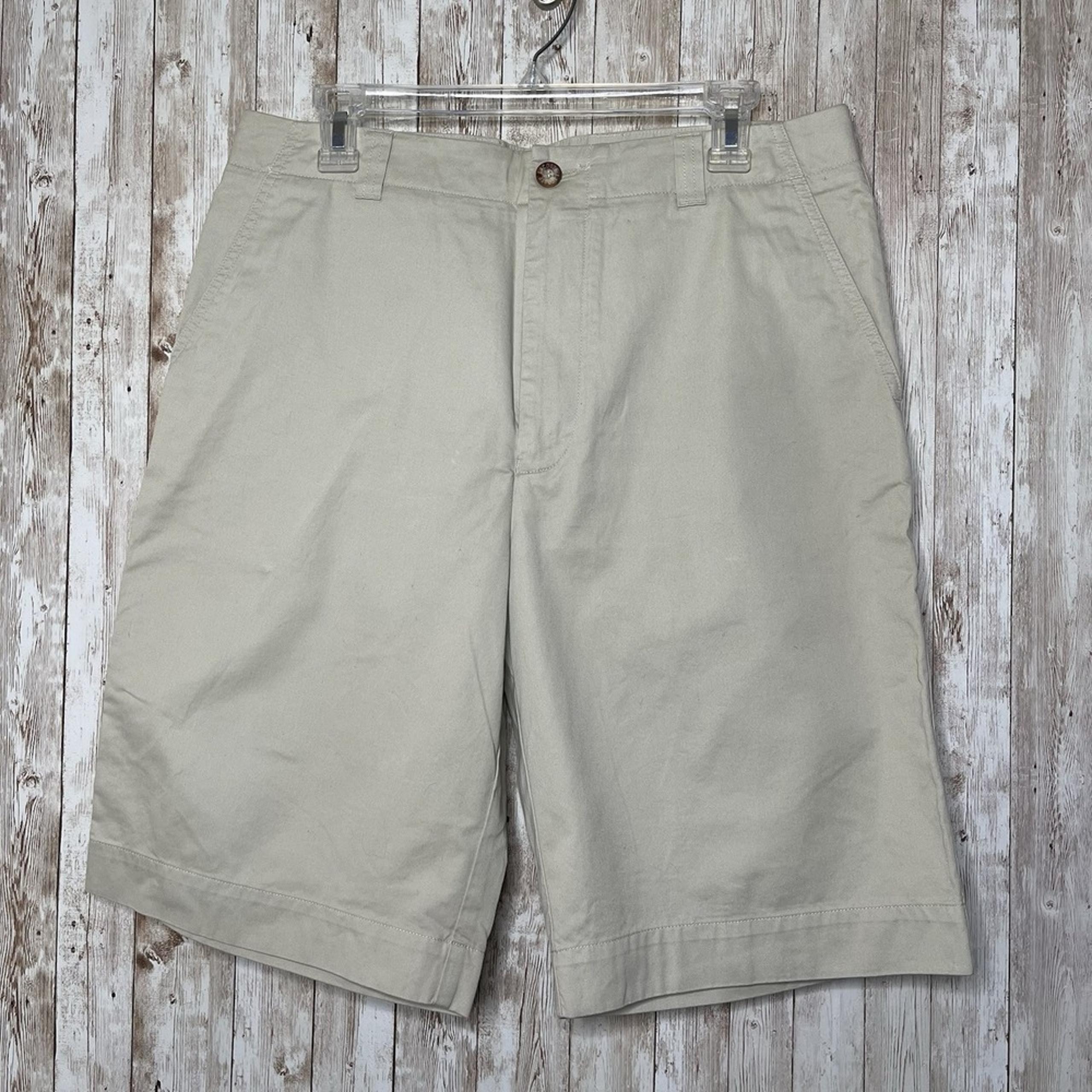 New Mens Lacoste Tan Beige Casual Flat Front Khaki Slim Fit Chino Shorts Size 42