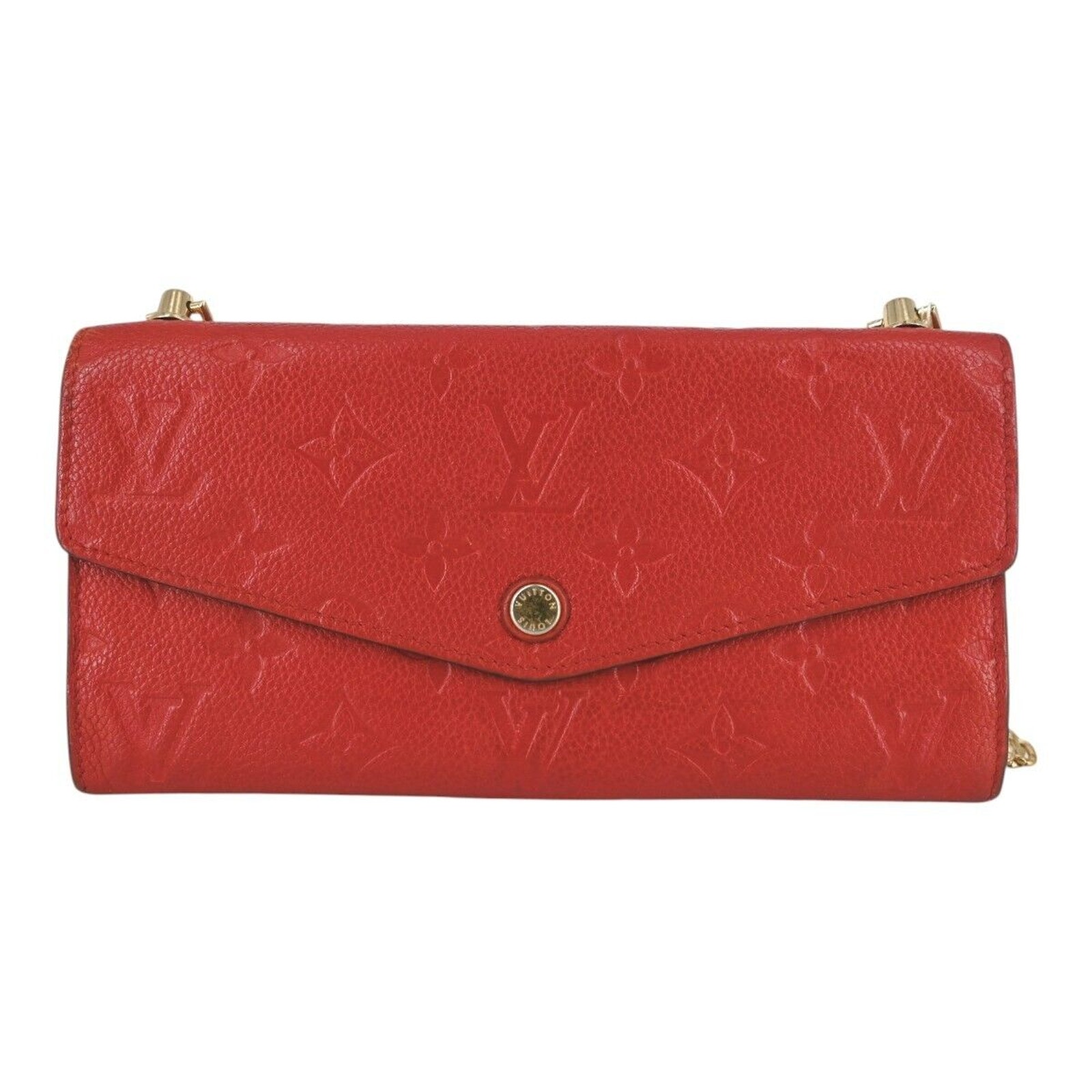 LOUIS VUITTON Red Monogram Leather Modified Wallet