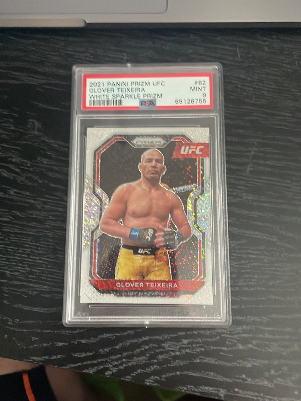 2021 Panini Prizm Glover Teixeira White Sparkle PSA 9