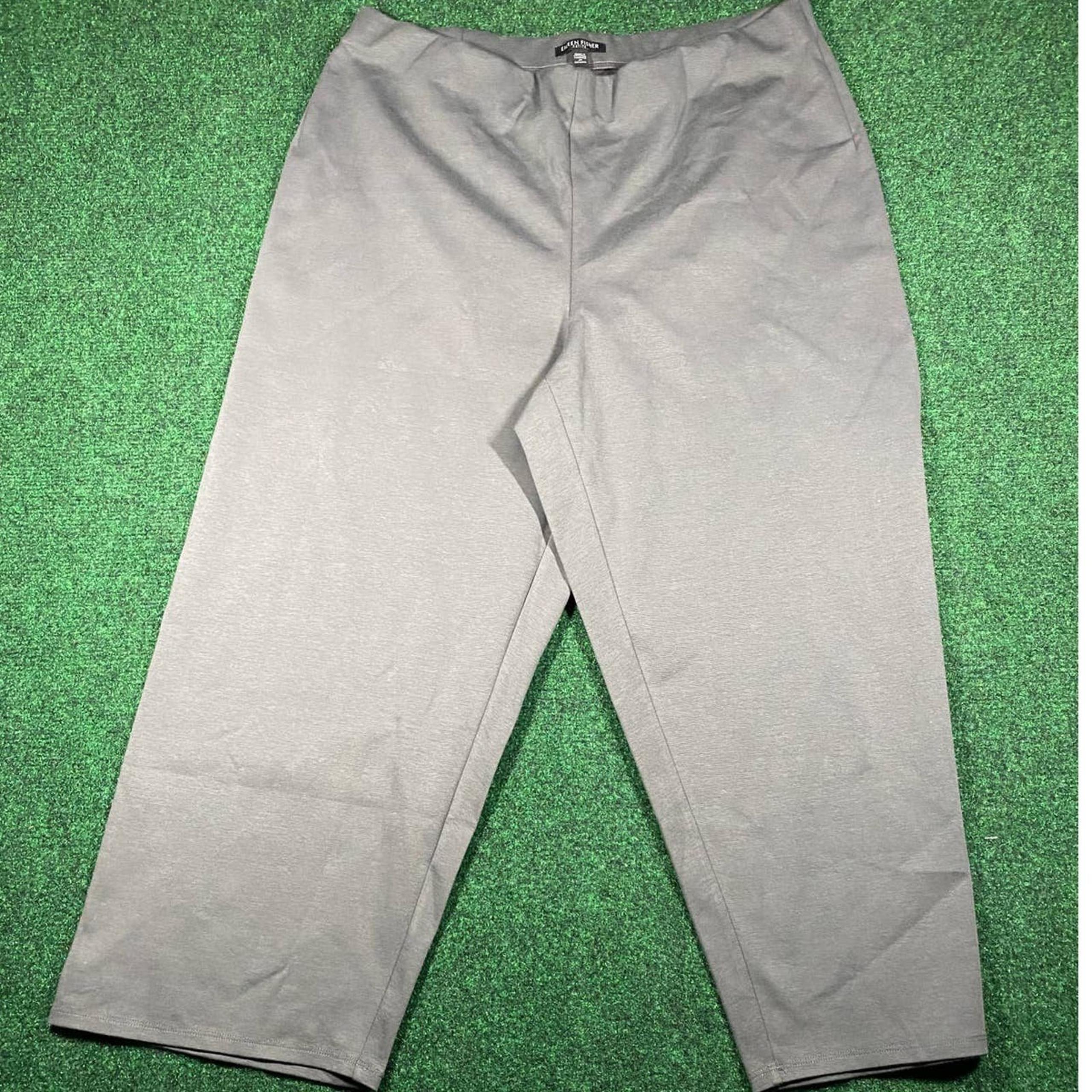 Eileen Fisher Pants Womens Petite Large Gray Cropped Dress Casual
