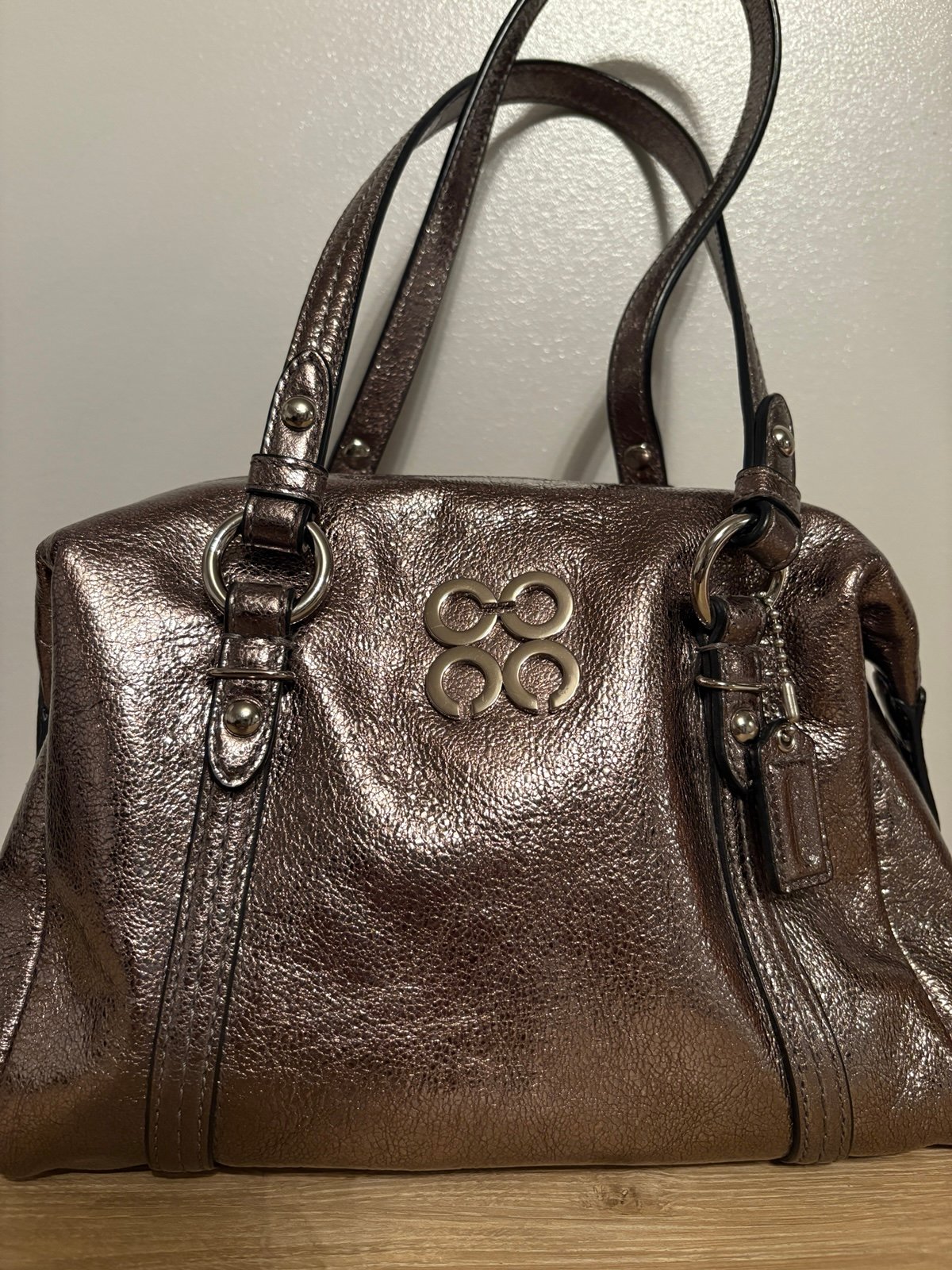 Coach Julia Metallic Leather Small Handbag 44074