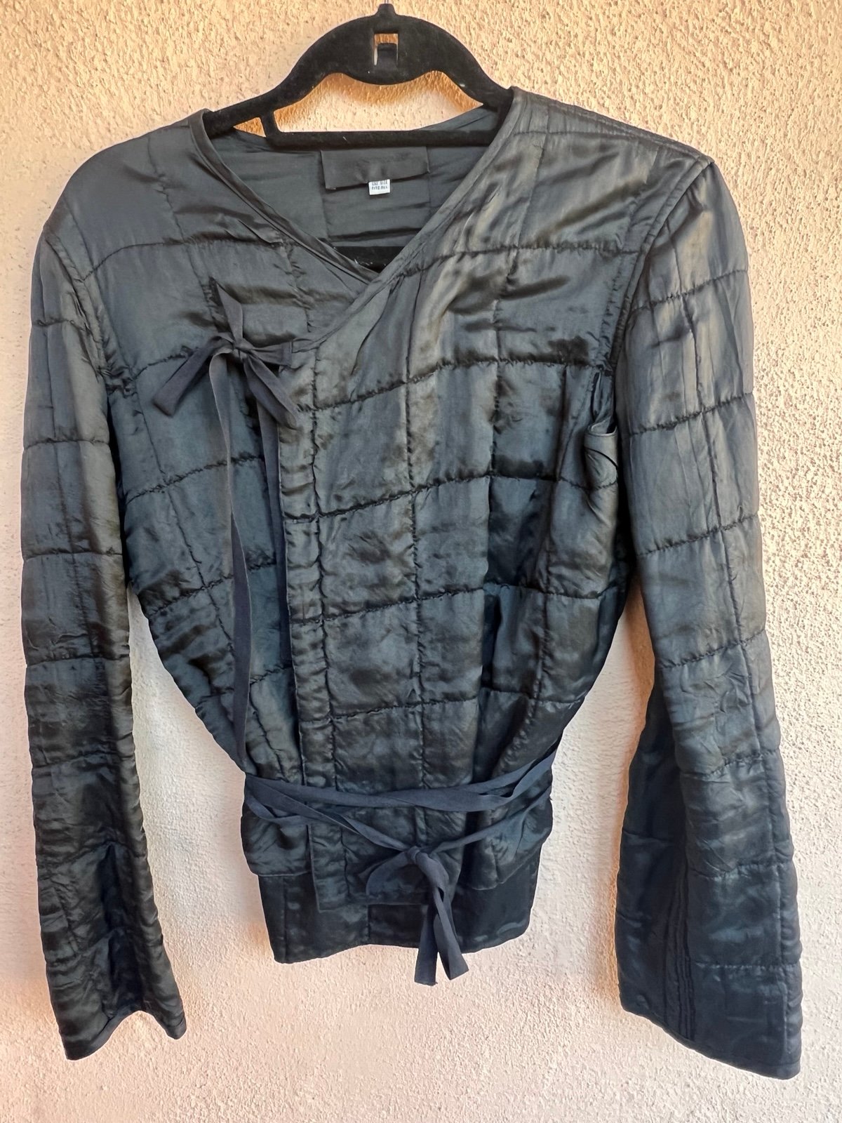 Jill Stuart black silk quilted jacket one size