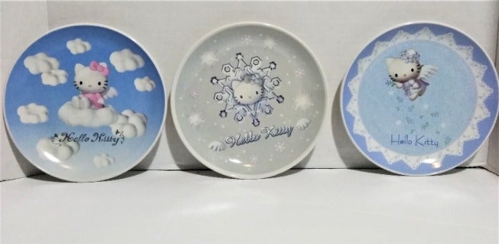 Hello Kitty Vintage Sanrio 2000 Porcelain Decorative Collector Three 6' Plates