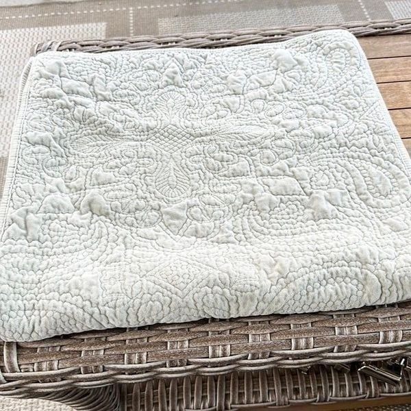 Pottery Barn 2 Gray Quilted Pillow Shams (king) 36”x20”