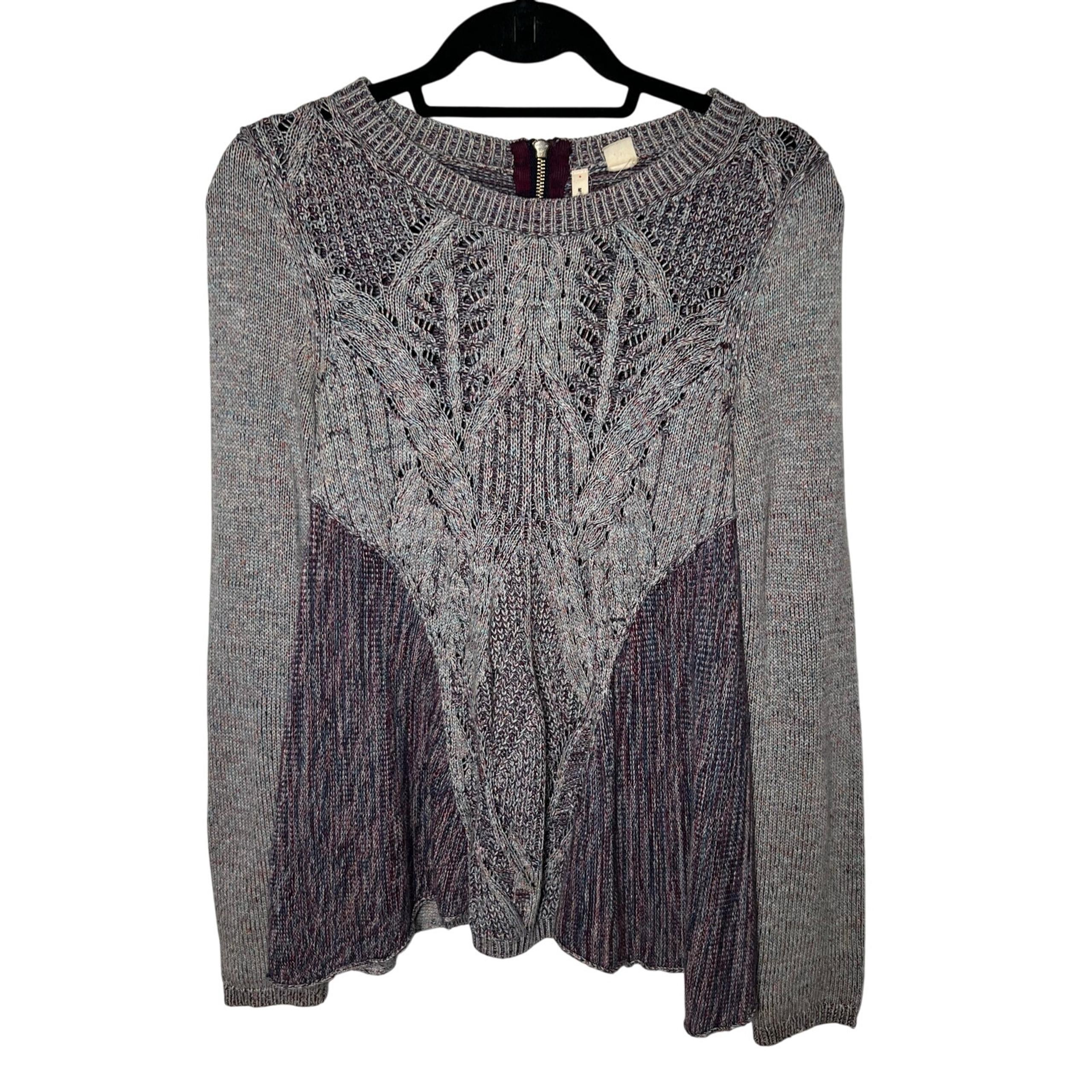 Anthropologie Moth Women's Anita Mixed Cable Knit Sweater Size XS