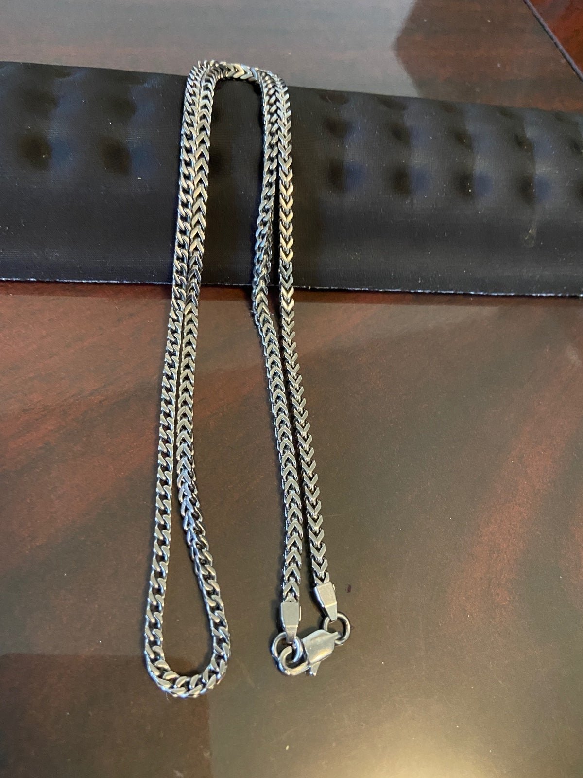 Stainless Steel 24” Men’s Chain with faux hook .