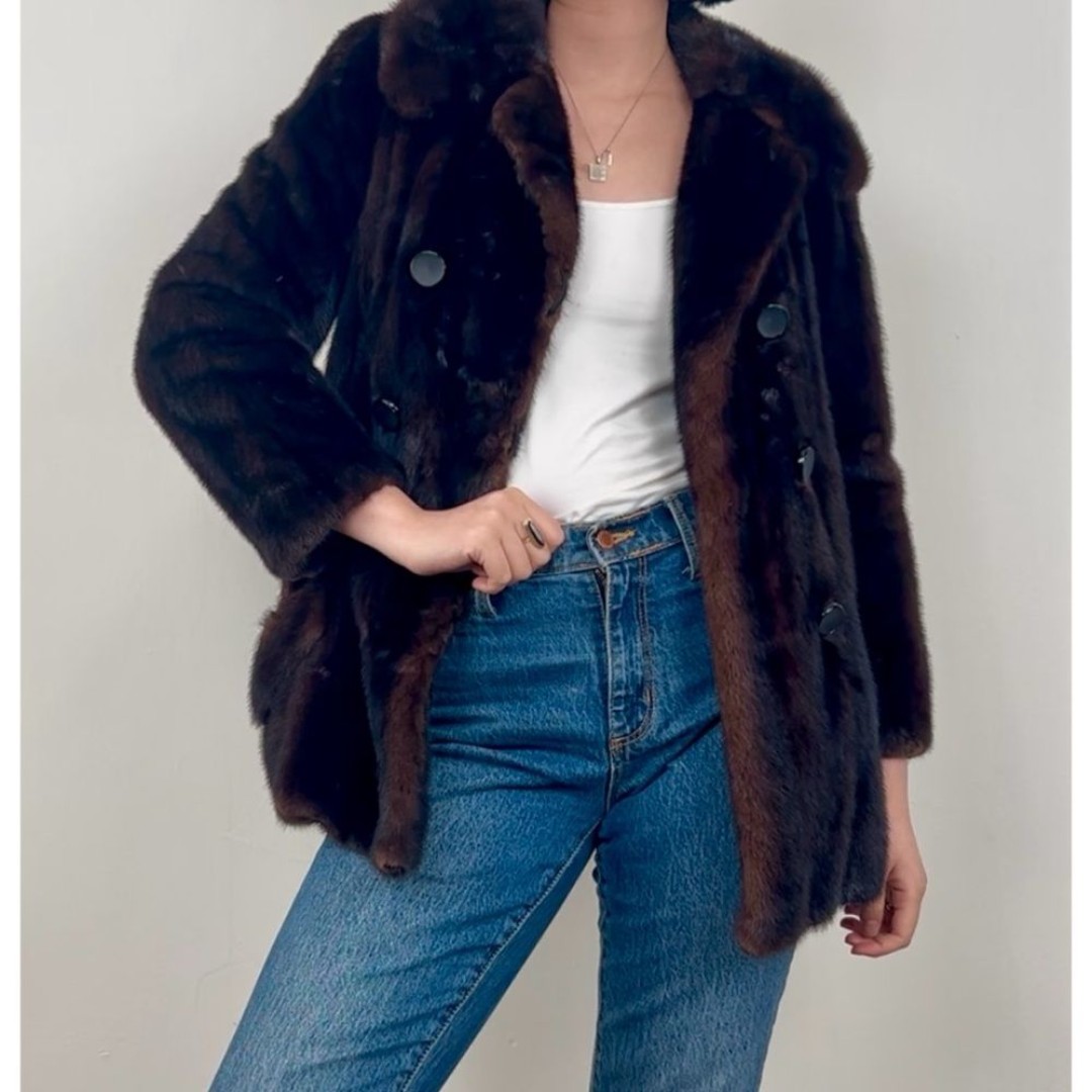 Vintage Jacobson’s Genuine Mink Dar Brown Short Fur Coat