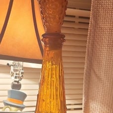 Vintage Amber Italian glass decanter