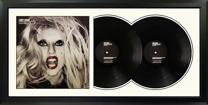 Lady Gaga Born This Way Double Vinyl Record & Cover Pro. Framed & Mat