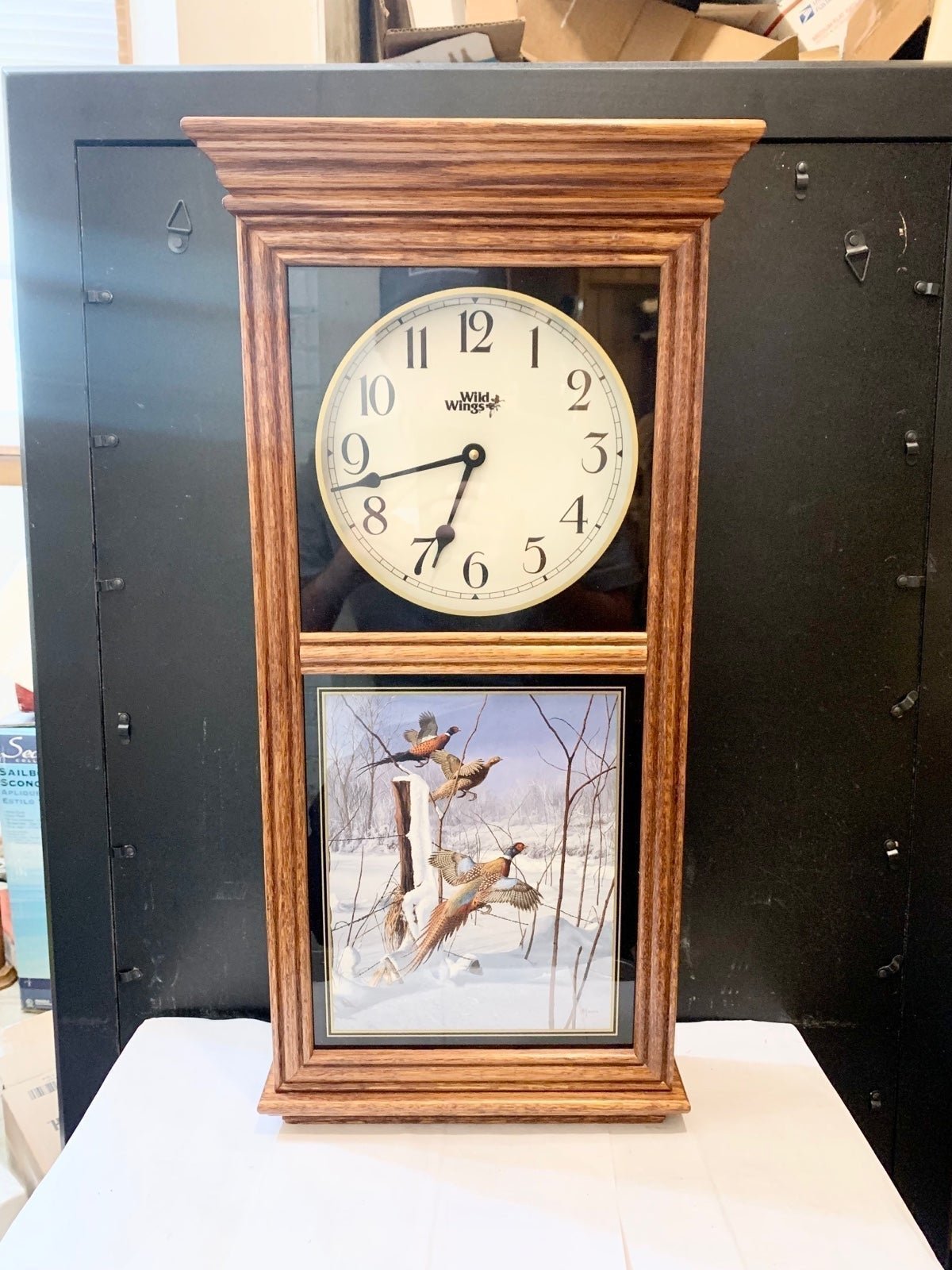 Wild Wings Snow Covered Woods & Ducks Wall Hanging Farmhouse Tower Clock Vintage