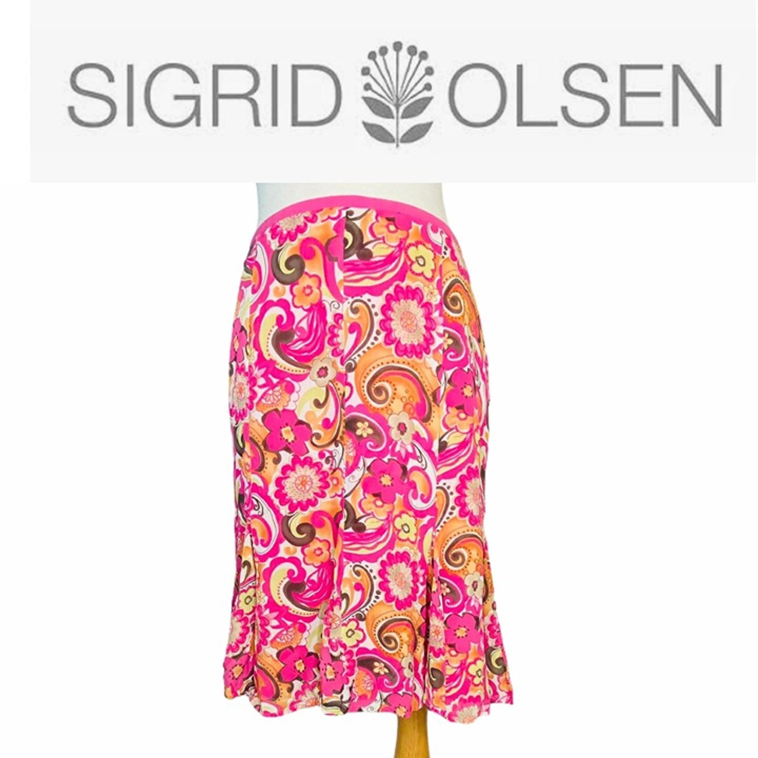 Sigrid Olsen A line Skirt Vintage Floral Womens Size 10