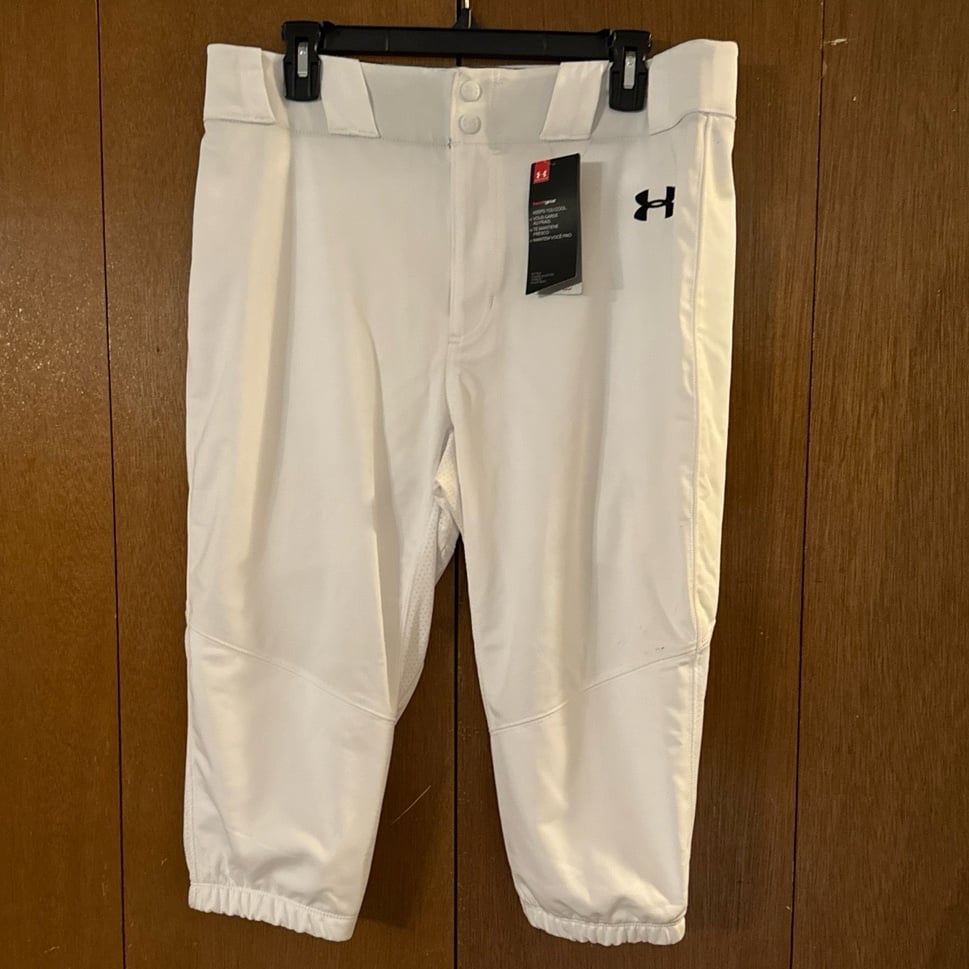 NWT Men’s Large L White Under Armour Baseball Gameday Vanish Knicker Pants