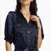 NWOT Ramy Brook Murphy Satin Shirtdress Navy size 2