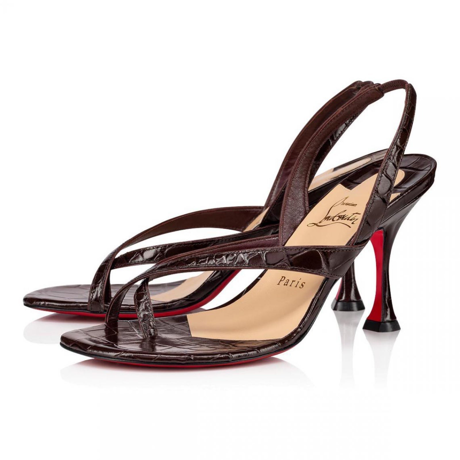 Christian Louboutin Taralita 85 mm brown leather heels 38