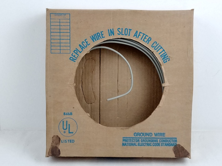 AT&T No 10 Telephone Ground Wire 200ft Box GW-S/10 846B Vintage Grey Copper Roll