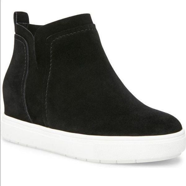 Steven Barker high top suede wedge in black size 6,5