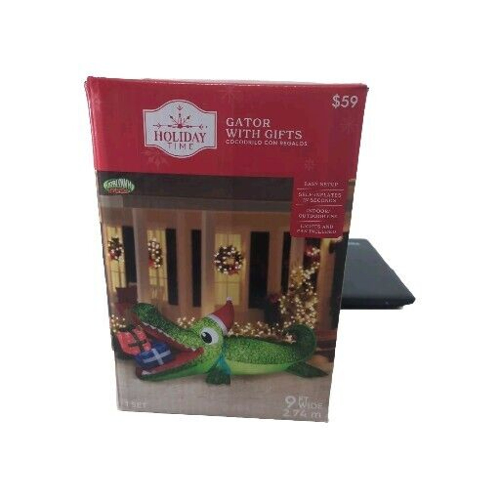 NEW Holiday Time Gator with Gifts Airblown Inflatable Christmas 9' ft Wide NIB