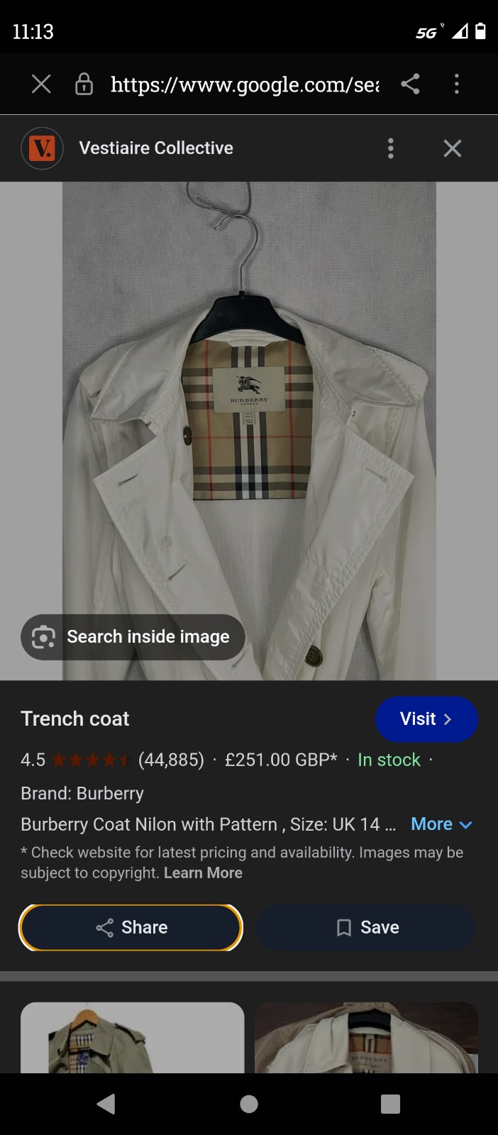 Women's Burberry trench coat