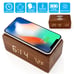 Wood Alarm Clock Qi Wireless Charging LED Sound Control Time Date Temperature