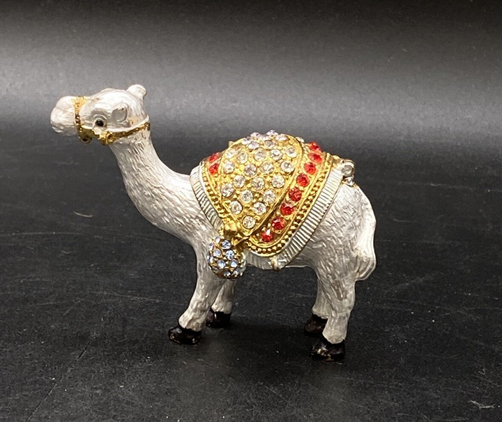 Jeweled Enamel Camel Trinket Box Vintage