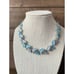 Vintage Thermoset Blue Floral Necklace - Silver Tone - 15” Adjustable