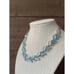 Vintage Thermoset Blue Floral Necklace - Silver Tone - 15” Adjustable