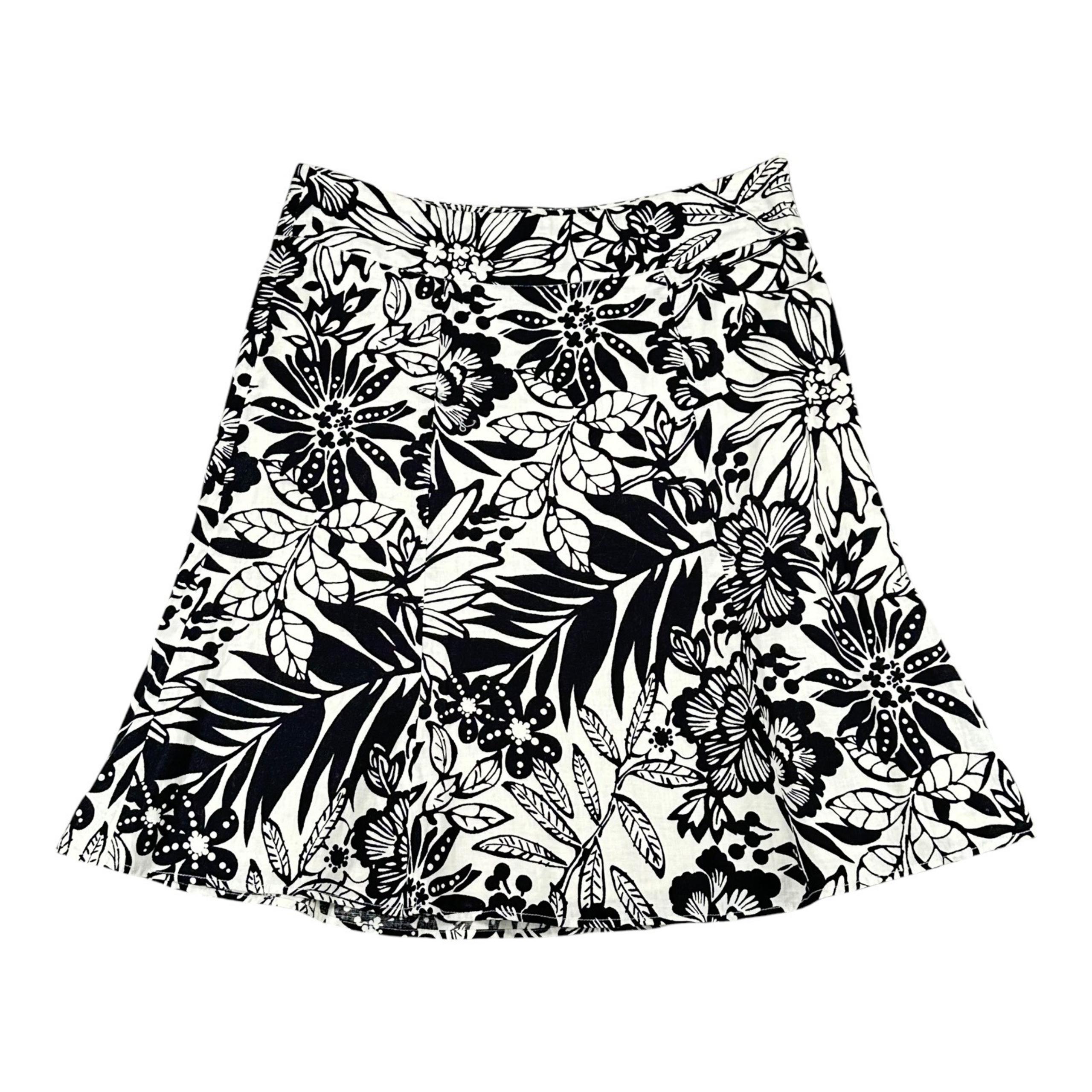Gap Women's 6 Linen Blend A Line Print Skirt Coastal Casual