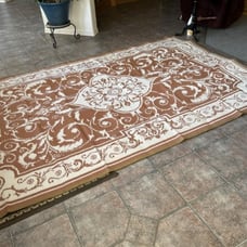 Reversible Plastic Straw Rug, New York Patio Country Retro Transitional