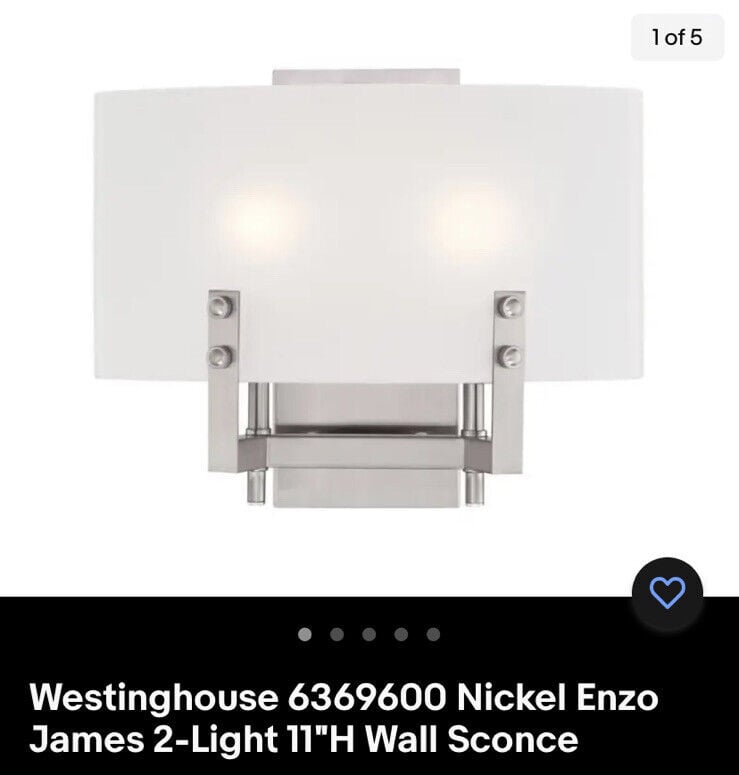 Westinghouse 6369600 Nickel Enzo James 2-Light 11 H Wall Sconce
