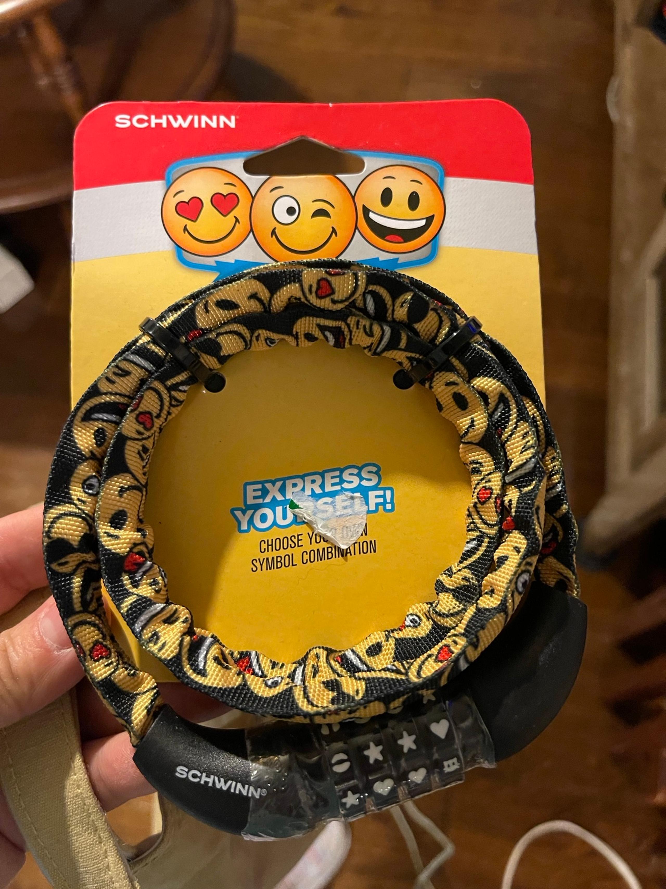 NIP Schwinn Bike Lock New Smiley Face Emoji Symbol locking system  6mm