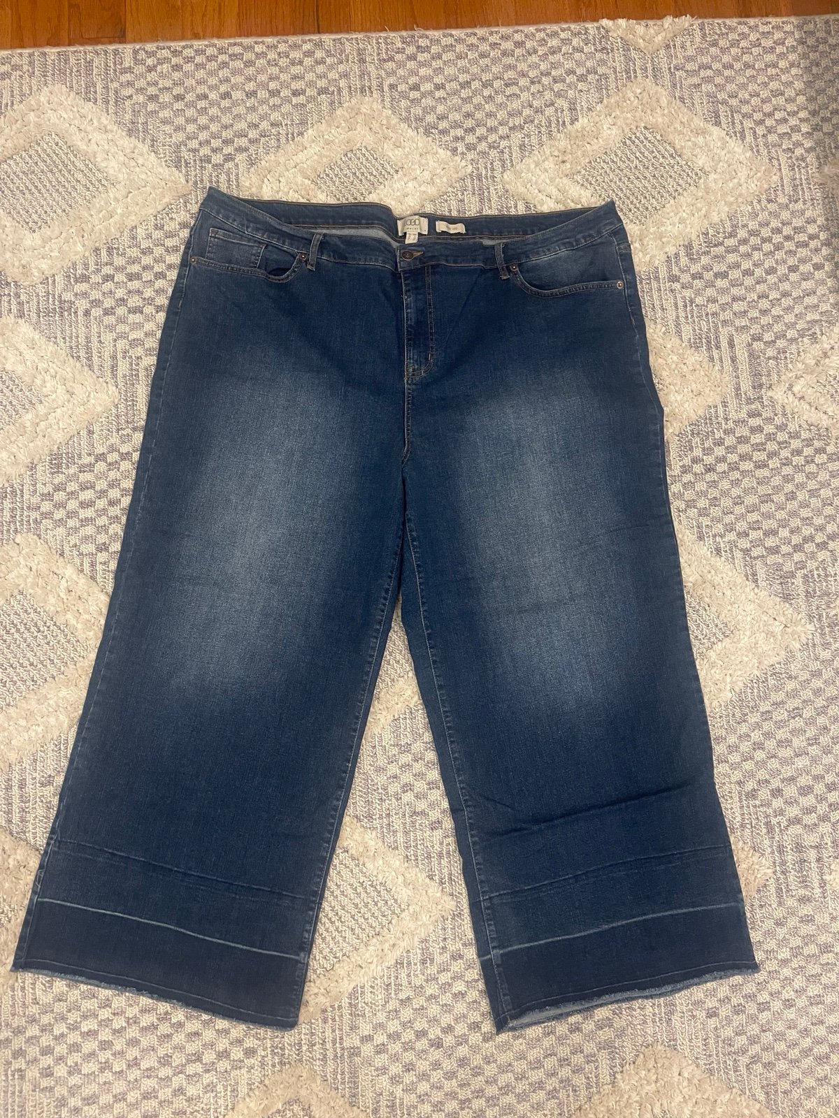 LOGO Lori Goldstein Wide Leg Blue Jeans Plus Size 28W