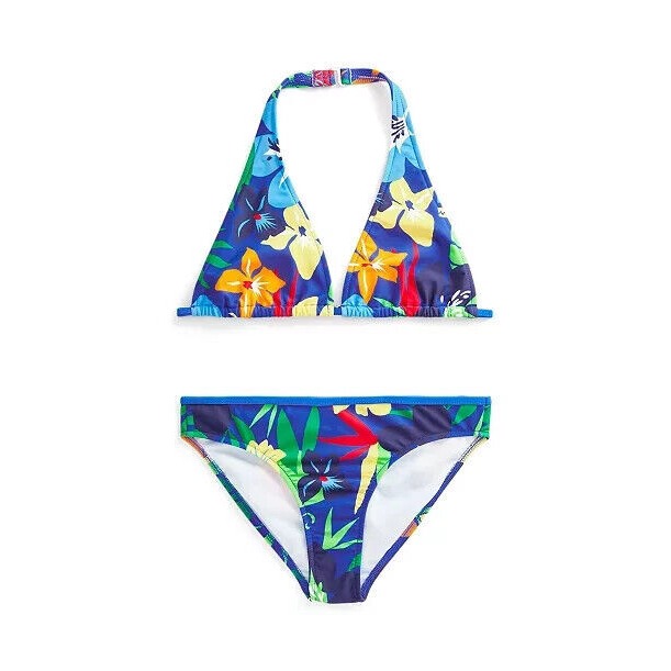 POLO RALPH LAUREN Girls Tropical Print Two Piece Swimsuit Set Size 16