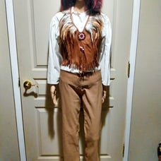 Vintage 70s Native American Suede Tassel Halter Top