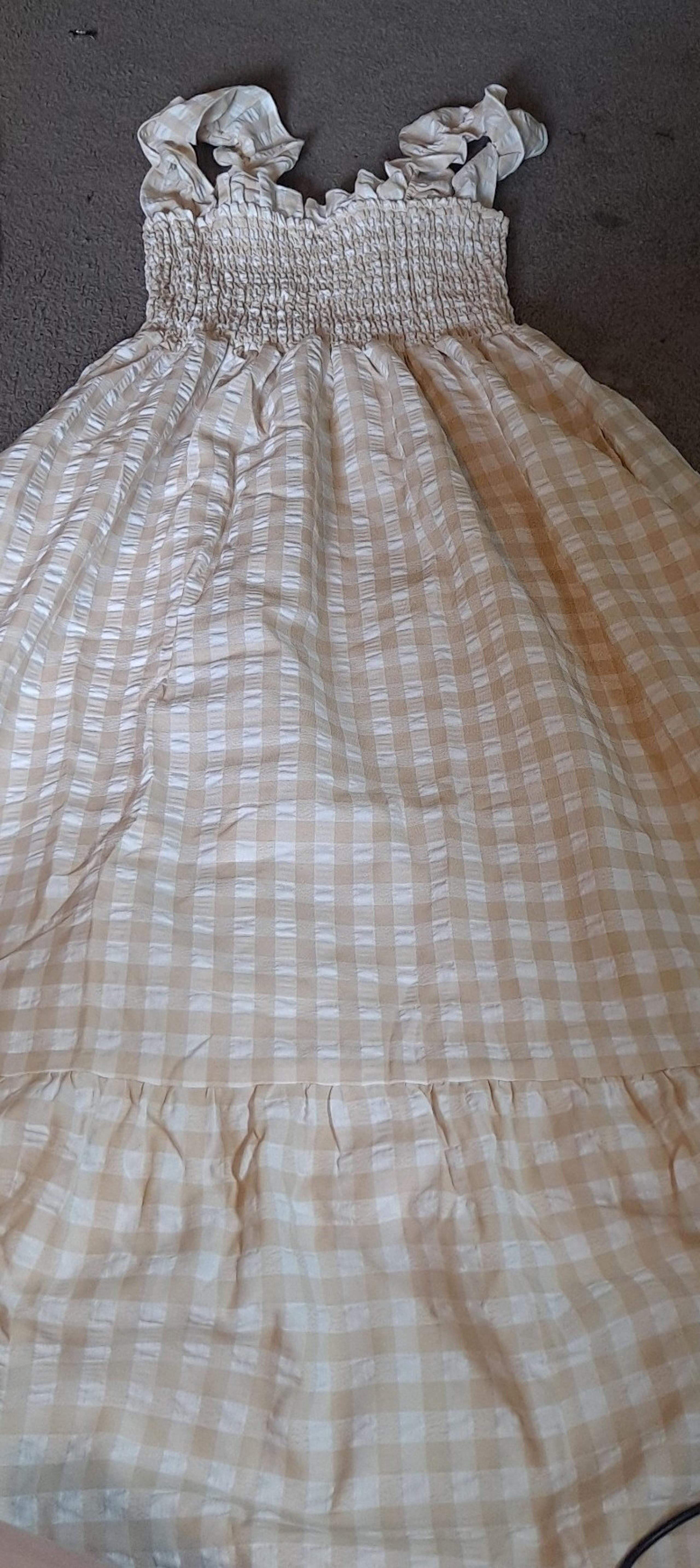 Beige long flowy sundress