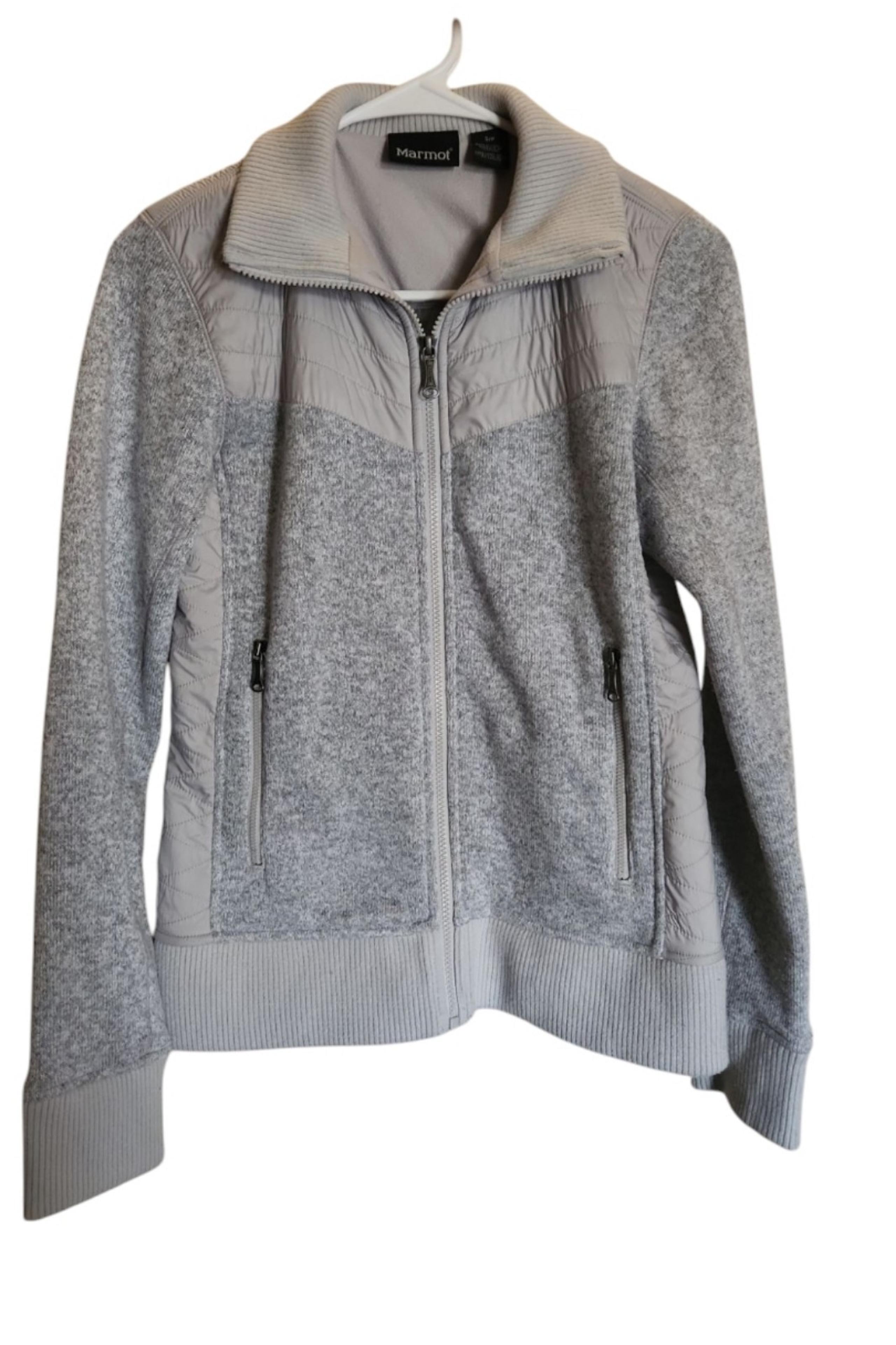 Marmot Women’s Heathered Grey Knit Polyester Fleece Full Zip Jacket Size S/P