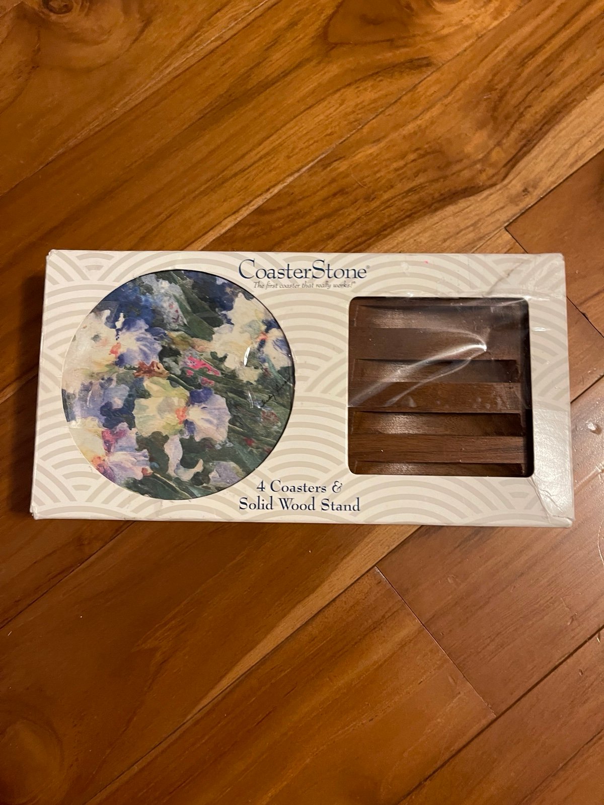Ceramic coasters with tray floral print new in package collectible art