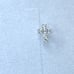 Stamped 14k Solid WHITE GOLD Cross CZ Nose Stud
