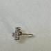 Stamped 14k Solid WHITE GOLD Cross CZ Nose Stud