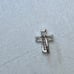 Stamped 14k Solid WHITE GOLD Cross CZ Nose Stud