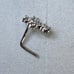 Stamped 14k Solid WHITE GOLD Cross CZ Nose Stud