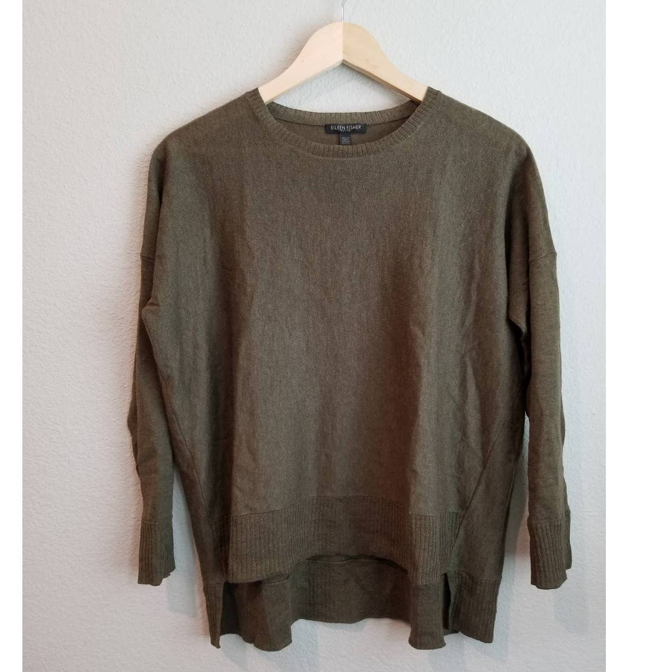 Eileen Fisher Merino Wool blend Extreme Box Top Sweater Size Small P