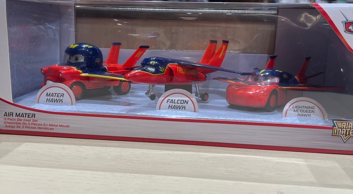 Disney Cars Die Cast Mater Hawk, Lightning Mcqueen and Falcon Hawk