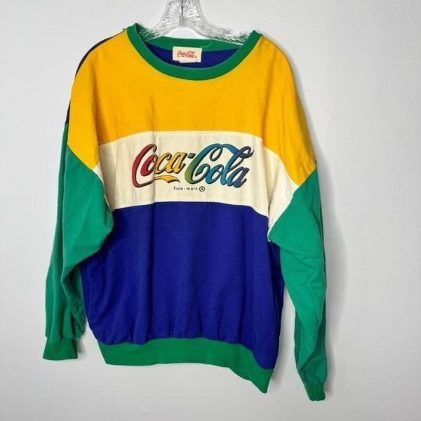 Vintage color block Coca-Cola sweatshirt size large
