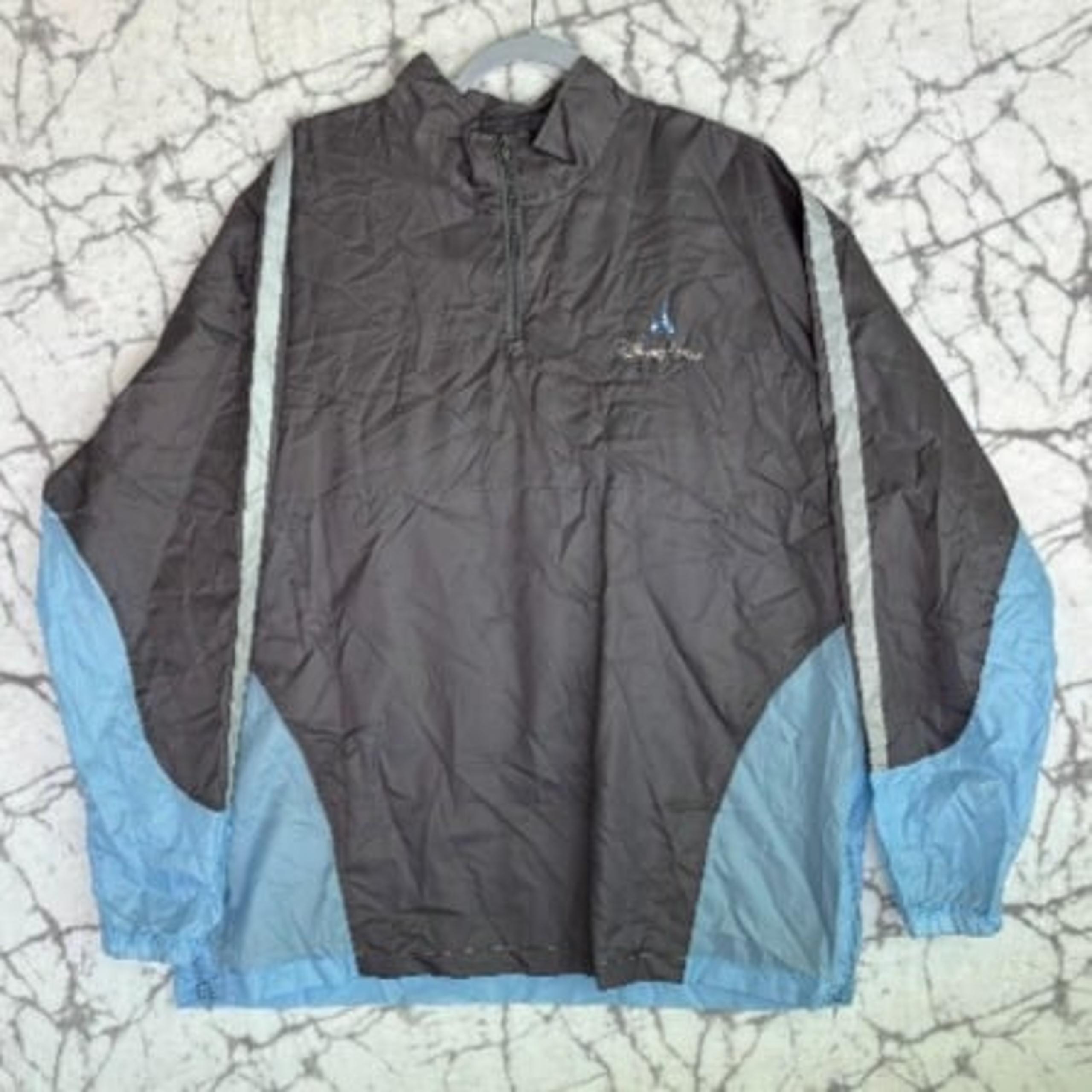 DISNEY PARKS Men's Windbreaker Jacket XL/XXL Lt Blue Gray Full Zip Vented Back