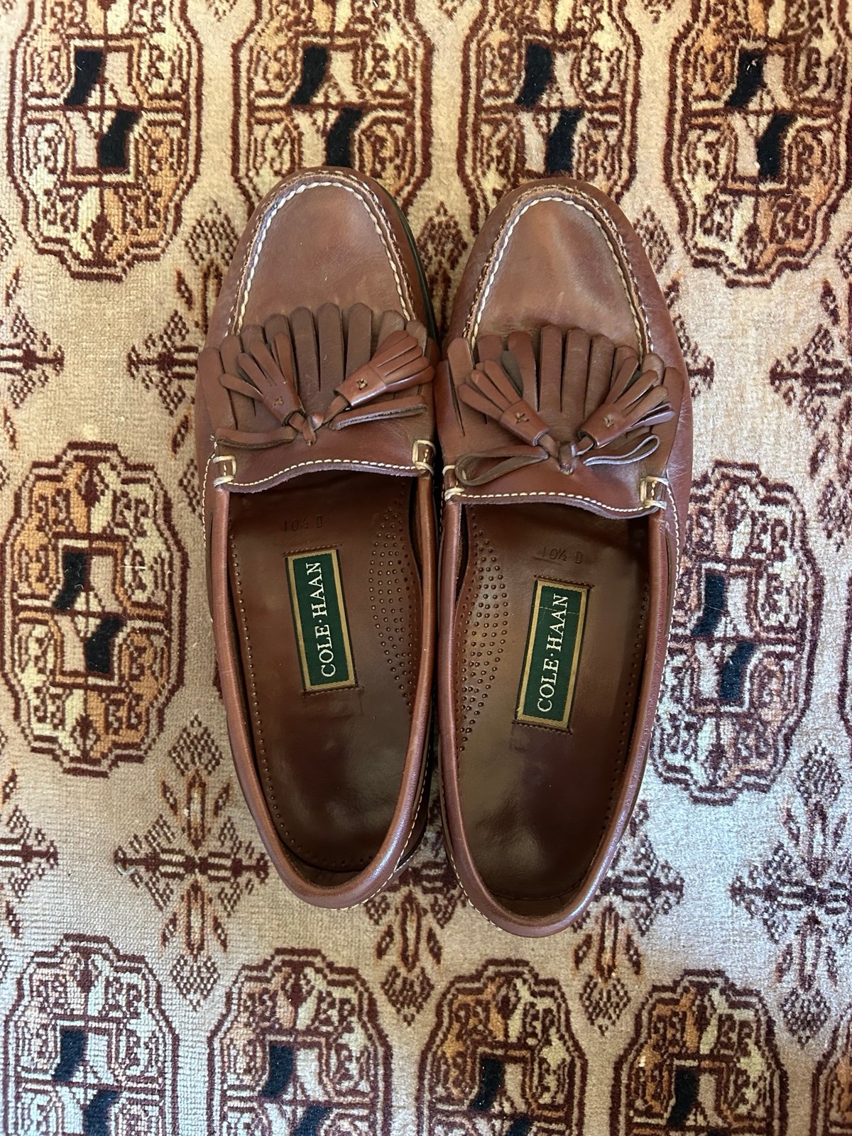 Cole Haan men’s brown leather tassel loafers size 10.5