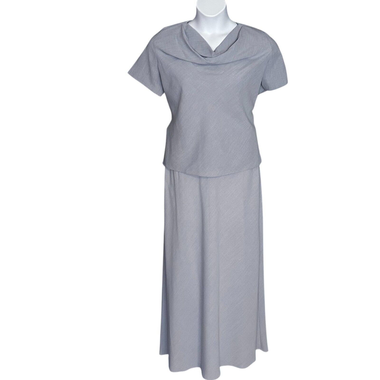 Vintage Jolibel Dressy Maxi Skirt and Top Outfit Size 12 Periwinkle Short Sleeve