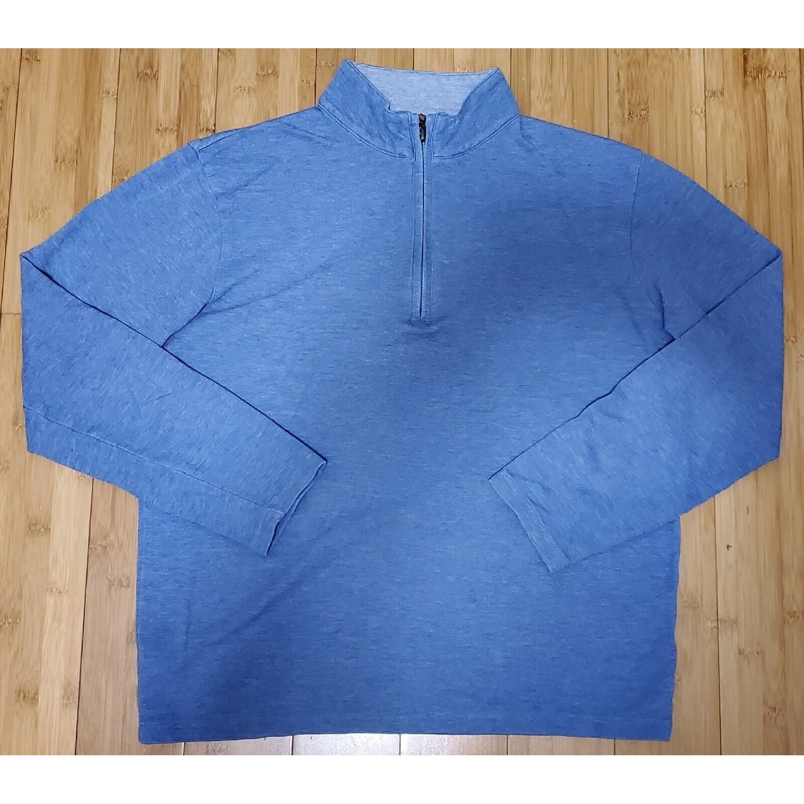 MIZZEN + MAIN 1/4 Zip Pullover Sweater Sweatshirt Shirt Blue Long Sleeve Mens S